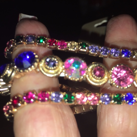 Natasha set of 3 Multi-Color Stretch Bracelets - Picture 1 of 1